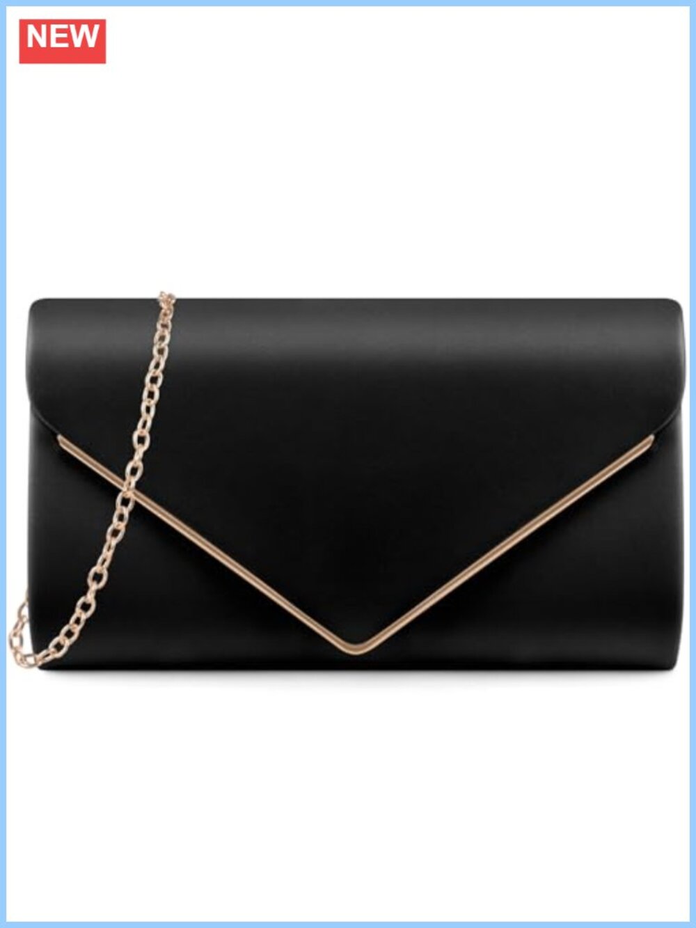 PU Leather Envelope Clutch Evening Bag Formal Party Shoulder Purse